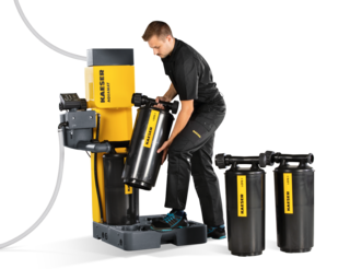 Ventilen i patronen forhindrer, at der løber væske ud.