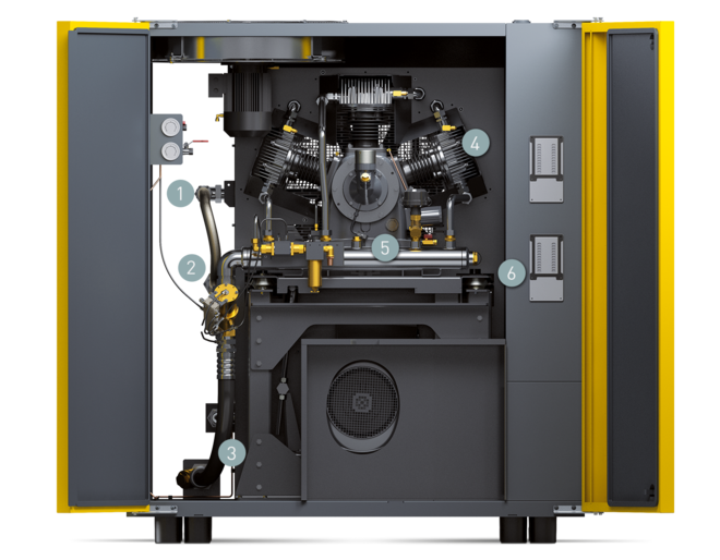 Komponenter i booster-kompaktanlæg serie DN C (forside)