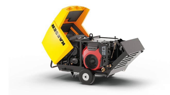 Mobilair M17 med løftbart kabinet for nem adgang ved service.