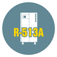 Kaeser Kompressoren anvender kølemidlet R-513A i deres køletørrere.