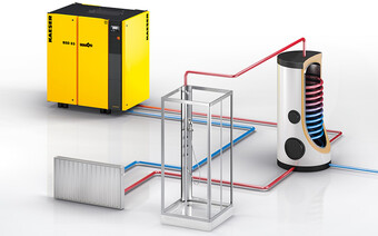 Varmegenvinding via tilslutning til et system til udvinding af varmt vand