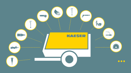 A compressed air compressor for all construction site applications.